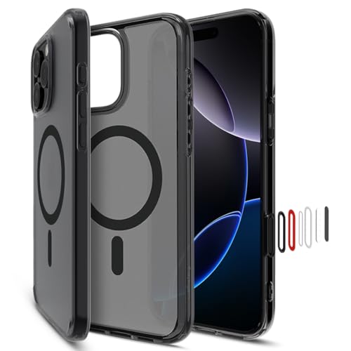 Spigen für iPhone 16 Pro Hülle [Camera Control Button] Kamerasteuerung Aktivierte Case Ultra Hybrid T MagFit [Anti-Yellowing] Kamerabutton Kameraknopf Handyhülle Kompatibel mit MagSafe -Frost Black von Spigen