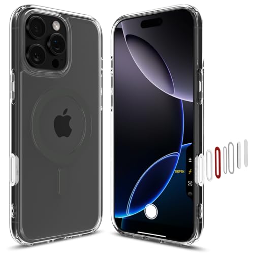 Spigen für iPhone 16 Pro Hülle [Camera Control Button] Kamerasteuerung Aktivierte Case Ultra Hybrid T MagFit [Anti-Yellowing] Kamerabutton Kameraknopf Handyhülle Kompatibel mit MagSafe -Graphite von Spigen