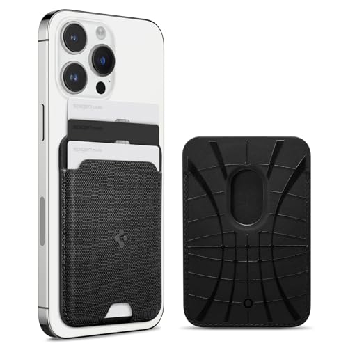 Spigen Urban Fit MagFit Magnetischer Kartenhalter Entwickelt für MagSafe Kompatibel mit iPhone 16/15/14/13/12 Modelle Magsafe Wallet - Schwarz von Spigen