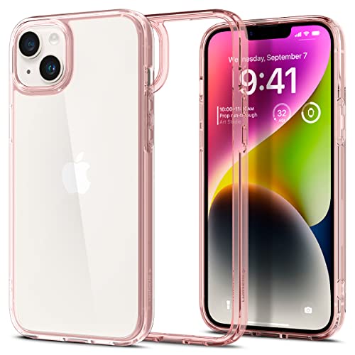 Spigen für iPhone 14 Ultra Hybrid Hülle [Anti-Yellowing] Case Handyhülle Schutzhülle Cover Transparent Durchsichtig Dünn Slim -Rose Crystal von Spigen