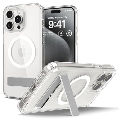 Spigen für iPhone 15 Pro Ultra Hybrid S MagFit All-in-One Hülle mit Ständer Kompatibel mit MagSafe Handyhülle Case Schutzhülle -Crystal Clear von Spigen