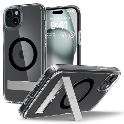 Spigen für iPhone 15 Ultra Hybrid S MagFit All-in-One Hülle mit Ständer Kompatibel mit MagSafe Handyhülle Case Schutzhülle -Schwarz von Spigen