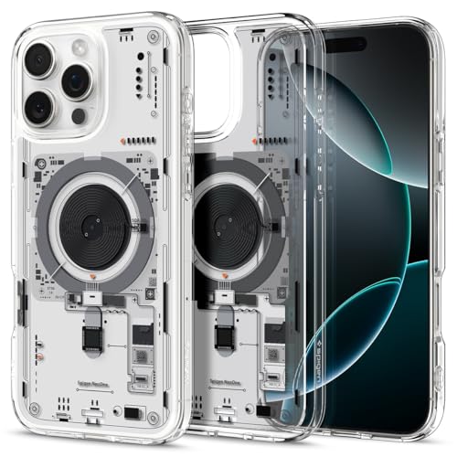 Spigen für iPhone 16 Pro Hülle [Anti-Yellowing] Ultra Hybrid MagFit Case Handyhülle Transparent Dünn Slim Kompatibel mit MagSafe -Neo One von Spigen