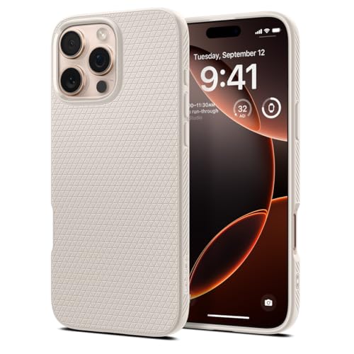 Spigen für iPhone 16 Pro Hülle [rutschfest] Liquid Air Case Handyhülle Schutzhülle Cover Dünn Slim -Natural Titanium von Spigen