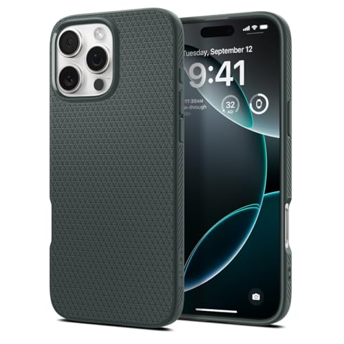 Spigen für iPhone 16 Pro Max Hülle [rutschfest] Liquid Air Case Handyhülle Schutzhülle Cover Dünn Slim -Abyss Green von Spigen