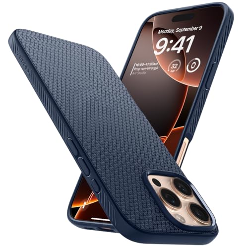 Spigen für iPhone 16 Pro Max Hülle [rutschfest] Liquid Air Case Handyhülle Schutzhülle Cover Dünn Slim -Navy Blue von Spigen