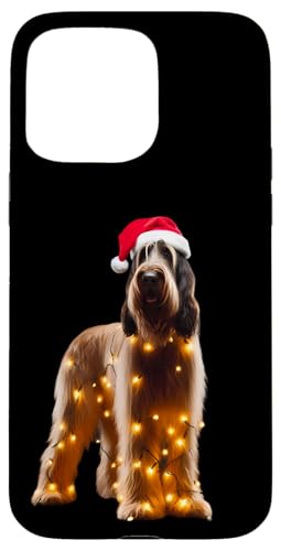 Hülle für iPhone 15 Pro Max Spinone Italiano Weihnachtsmannmütze, Weihnachtsbeleuchtung, Hundebesitzer, Mutter von Spinone Italiano Christmas Products