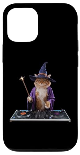 Hülle für iPhone 13 Cat Witch DJ Halloween Kostüm Purr Meow Party Plattenspieler von Spooky Cat Apparel