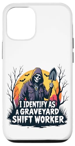 Hülle für iPhone 14 Pro Lustig, ich identifiziere mich als Friedhofsschichtarbeiter. Halloween-Gruselig von Spooky Halloween Costumes Pumpkin Ghost Graphic