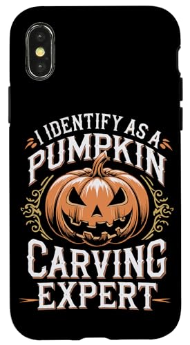 Hülle für iPhone X/XS Lustig, ich identifiziere mich als Experte für Kürbisschnitzereien. Halloween, gruselig von Spooky Halloween Costumes Pumpkin Ghost Graphic