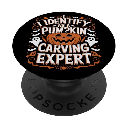 Lustig, ich identifiziere mich als Experte für Kürbisschnitzereien. Halloween, gruselig PopSockets Klebender PopGrip von Spooky Halloween Costumes Pumpkin Ghost Graphic