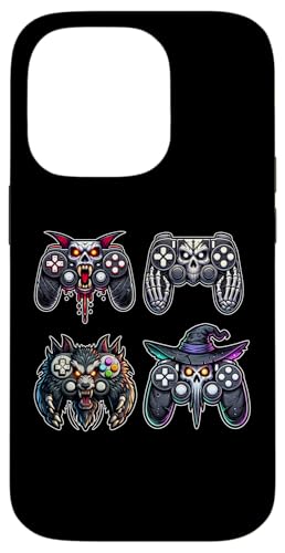 Hülle für iPhone 14 Pro Video Gamer Halloween Jungen Skelett Zombie Gruseliger Kürbis von Spooky Halloween Gamers Gifts Halloween Party Wear