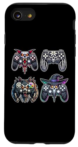 Hülle für iPhone SE (2020) / 7 / 8 Video Gamer Halloween Jungen Skelett Zombie Gruseliger Kürbis von Spooky Halloween Gamers Gifts Halloween Party Wear