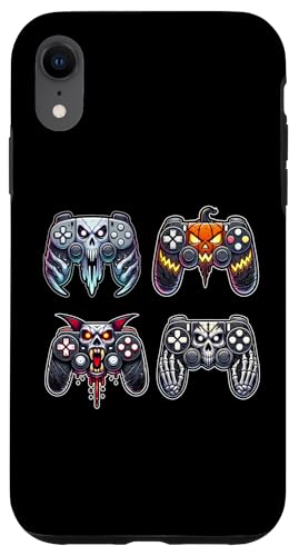 Hülle für iPhone XR Video Gamer Halloween Jungen Skelett Zombie Gruseliger Kürbis von Spooky Halloween Gamers Gifts Halloween Party Wear