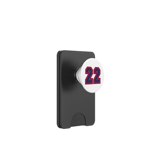 Nummer #22 Varsity Blue Red Nummer PopSockets PopWallet für MagSafe von Sportlegende