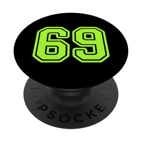 Nummer 69 Sport Green Varsity Nummer 69 PopSockets Klebender PopGrip von Sportlegende