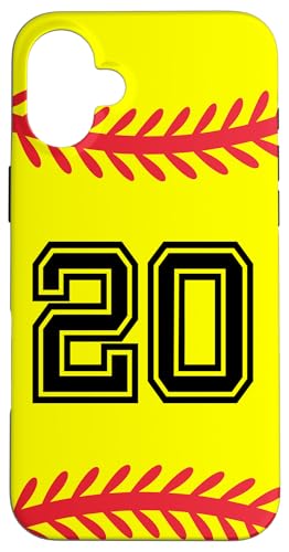 Softball -Nummer Nr. 20 Hülle für iPhone 16 Plus von Sportlegende