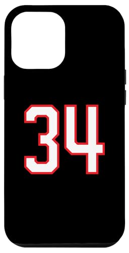 Hülle für iPhone 14 Plus Nummer #34 Sport Weiß Rot Uni-Nummer von Sportlegenden