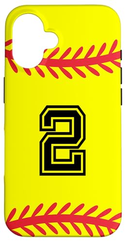 Hülle für iPhone 16 Softball Nummer #2 von Sportlegenden