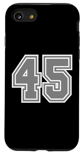 Hülle für iPhone SE (2020) / 7 / 8 Nummer #45 Uni-Grau Uni-Nummer von Sportlegenden