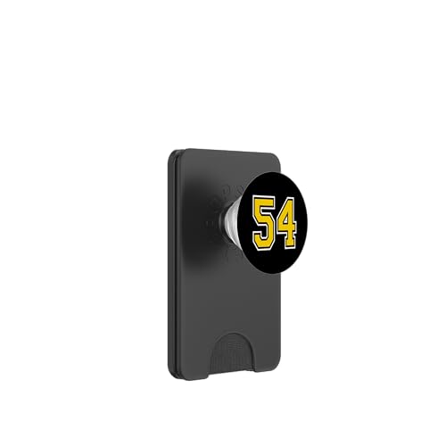 Nummer 137.2 cm Gelb Schwarz Weiß Taschenversion PopSockets PopWallet für MagSafe von Sports Numbers Store