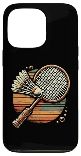 Hülle für iPhone 13 Pro Retro Sunset Badminton Coach Federball von Sports Racket Badminton Player Gifts