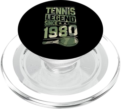 Tennislegende seit dem Geburtsjahr 1980, Geburtstag mit Tennismotiv PopSockets PopGrip für MagSafe von Sporty Birthday Party Supplies for Tennis Players