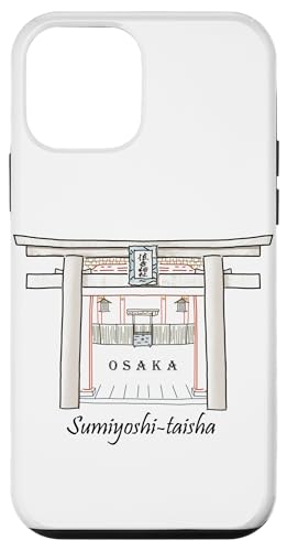 Hülle für iPhone 12 mini Osaka, Sumiyoshi Taisha Schrein, Japan Handzeichnung von Sprachshirts