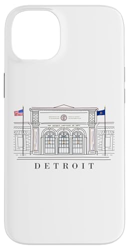 Hülle für iPhone 14 Plus Detroit, Michigan, Institute of Arts, Handzeichnung, USA von Sprachshirts