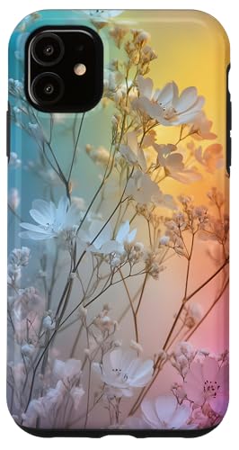 Floral Pastell Gradient White Flowers Hülle für iPhone 11 von Spring Designs by Dennex