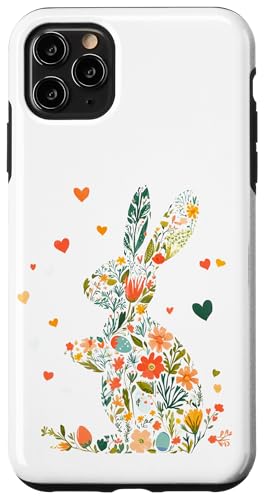 Hülle für iPhone 11 Pro Max Floraler Hase - Frühlingsblumenhase - Hase mit Blumen von Spring Flower Bunny - Easter bunny