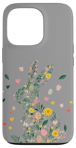 Hülle für iPhone 13 Pro Floraler Hase - Frühlingsblumenhase - Hase mit Blumen von Spring Flower Bunny - Easter bunny