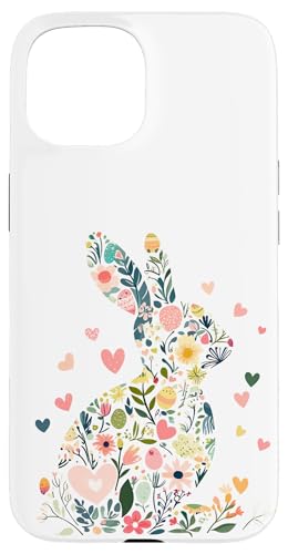 Hülle für iPhone 15 Floraler Hase - Frühlingsblumenhase - Hase mit Blumen von Spring Flower Bunny - Easter bunny