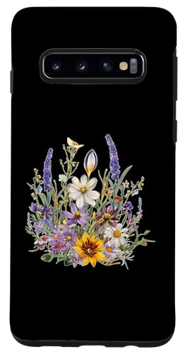 Hülle für Galaxy S10 Damen Wildblumenstrauß, botanisches Blumenmuster, Vintage-Grafik von Spring Summer Cottagecore Bohemian Boho Aesthetic