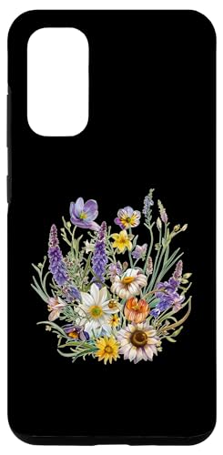 Hülle für Galaxy S20 Damen Wildblumenstrauß, botanisches Blumenmuster, Vintage-Grafik von Spring Summer Cottagecore Bohemian Boho Aesthetic