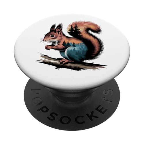 Eichhörnchen Jagd Wandern Outdoor Camping Wald Männer Frauen PopSockets Klebender PopGrip von Squirrel Hunting Wildlife Camping Men Women Kids