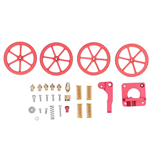 Metall CR10 Red Extruder Kit, Aluminium -Einstellräder, Federn der Bettniveau und Vollmetall -Extrusion für 3D -Drucker mit Ender 3, Ender 3 Pro, Ender 5, CR7, CR8, CR10, Easy von Srliya