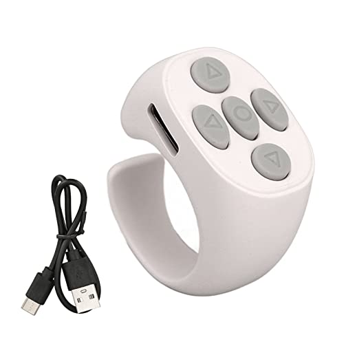 Remote Shutter Selfie Smart Ring Controller 5.3 Fernbedienung Page Turner für Electronic Book (Weiß) von Srliya