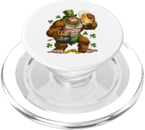 St. Patricks Day Bigfoot Sasquatch Topf mit goldenem Bier für Herren und Damen PopSockets PopGrip für MagSafe von St Patricks Day Bigfoot Sasquatch Gear