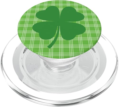 Irisches Kleeblatt, vierblättriges Kleeblatt, Grün, St. Patricks Day PopSockets PopGrip für MagSafe von St Patricks Day Irish holiday shoppa