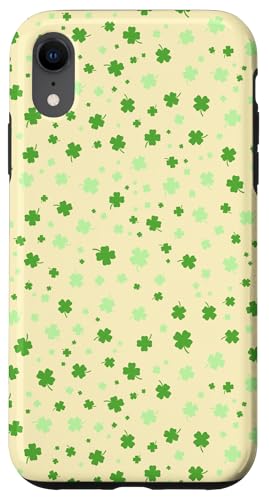 Kleeblatt Lucky Four Leaf Clover Pattern St Patricks Day Hülle für iPhone XR von St Patricks Day Irish holiday shoppa