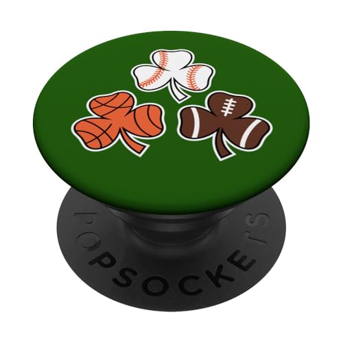 Lucky St. Patrick Day Irish Baseball Basketball Herren Jungen Kinder PopSockets Klebender PopGrip von St Patricks Day Shamrock Basketball Baseball Lucky