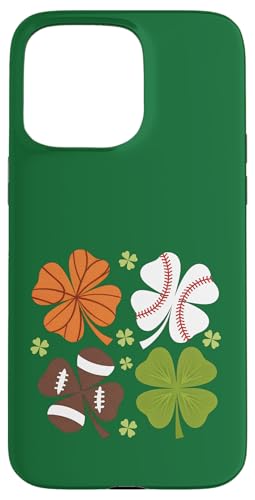 St Patrick Day Kleeblatt Basketball Baseball Kleeblatt Kinder Jungen Hülle für iPhone 15 Pro Max von St Patricks Day Shamrock Basketball Baseball Lucky