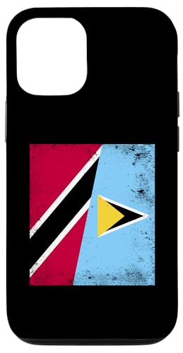 Hülle für iPhone 12/12 Pro Trinidad und Tobago St. Lucia Halbflagge von St. Lucia Flag Design Proud Saint Lucia Roots