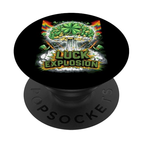 Atomare Glücksexplosion am St. Patrick's Day Verrückter St. Patrick PopSockets Klebender PopGrip von St. Paddy's Day Shamrock Green Irish Pride Tees