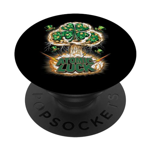 St. Patrick's Day Atomic Luck Kleeblatt PopSockets Klebender PopGrip von St. Paddy's Day Shamrock Green Irish Pride Tees