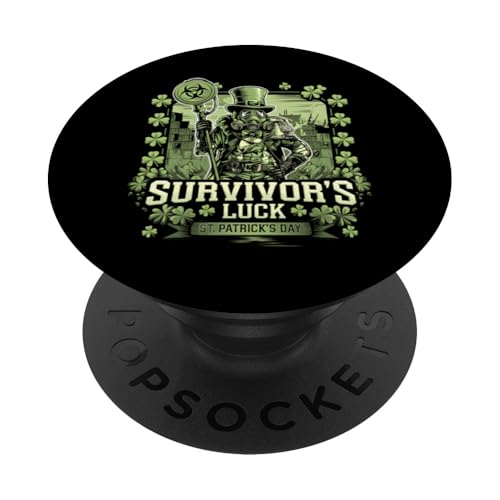 St. Patrick's Day Survivor's Luck Grafik PopSockets Klebender PopGrip von St. Paddy's Day Shamrock Green Irish Pride Tees