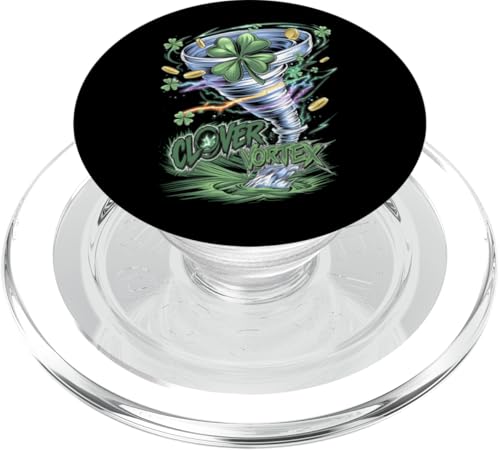 St. Patrick's Day Tornado Clover Vortex Crazy Saint Patrick PopSockets PopGrip für MagSafe von St. Paddy's Day Shamrock Green Irish Pride Tees