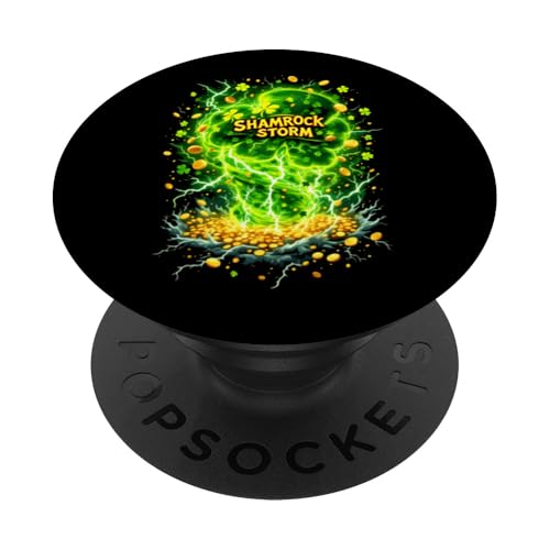 St. Patrick's Day Tornado Kleeblatt Sturm Crazy Saint Patrick PopSockets Klebender PopGrip von St. Paddy's Day Shamrock Green Irish Pride Tees