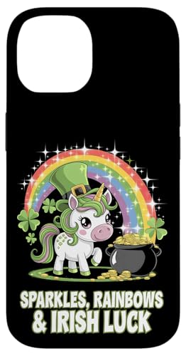 Niedliches St. Patrick's Day Einhorn Mädchen T-Shirt Regenbögen Irish Luck Hülle für iPhone 14 von St. Paddys Day Shamrock Animal Lover Children Tees